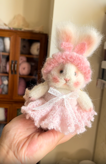 DIY Knitted Pink Bunny 5 inches