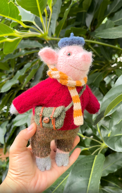 DIY Knitted Pink Pig 6 Inch