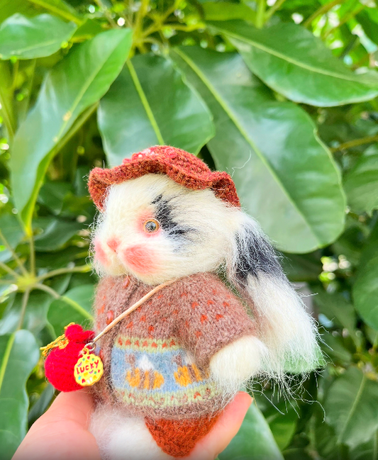 DIY Knitted Super Bunny Red Bag 5 Inch