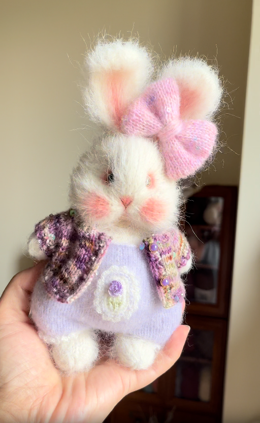 DIY Knitted Bunny Purple Set 5 Inches