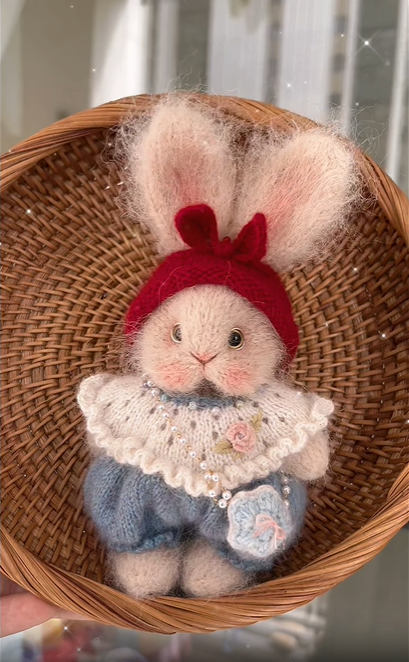 DIY Knitted Little Red Riding Hood Cute Rabbit 5 Inch