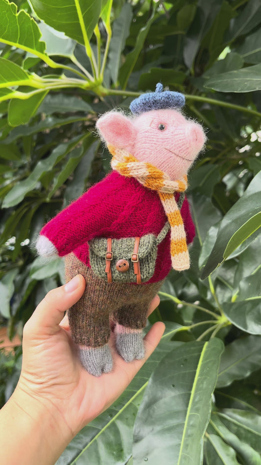 DIY Knitted Pink Pig 6 Inch